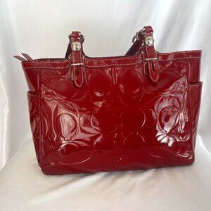 Red patent leather Coach purse